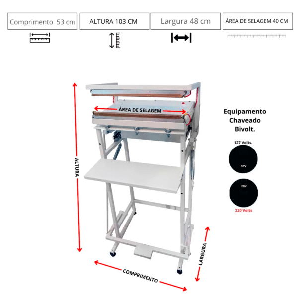 Seladora 40cm para Banner, Display, Acrílico, PET – Solda Dupla - Imagem 2