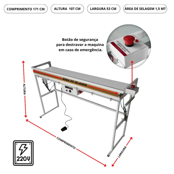 Seladora Solda Banner 150cm Pneumática - Imagem 2