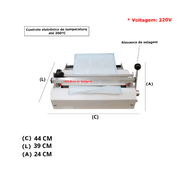 Seladora Manual para Papel Grau Cirúrgico SMC300 – 220V - Imagem 2